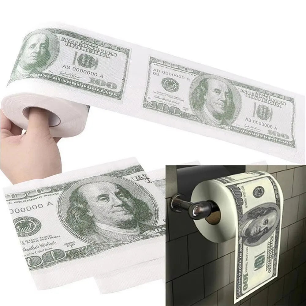 One Hundred Dollar Bill Toilet Paper Novelty Fun $100 TP Money Roll Gag Gift