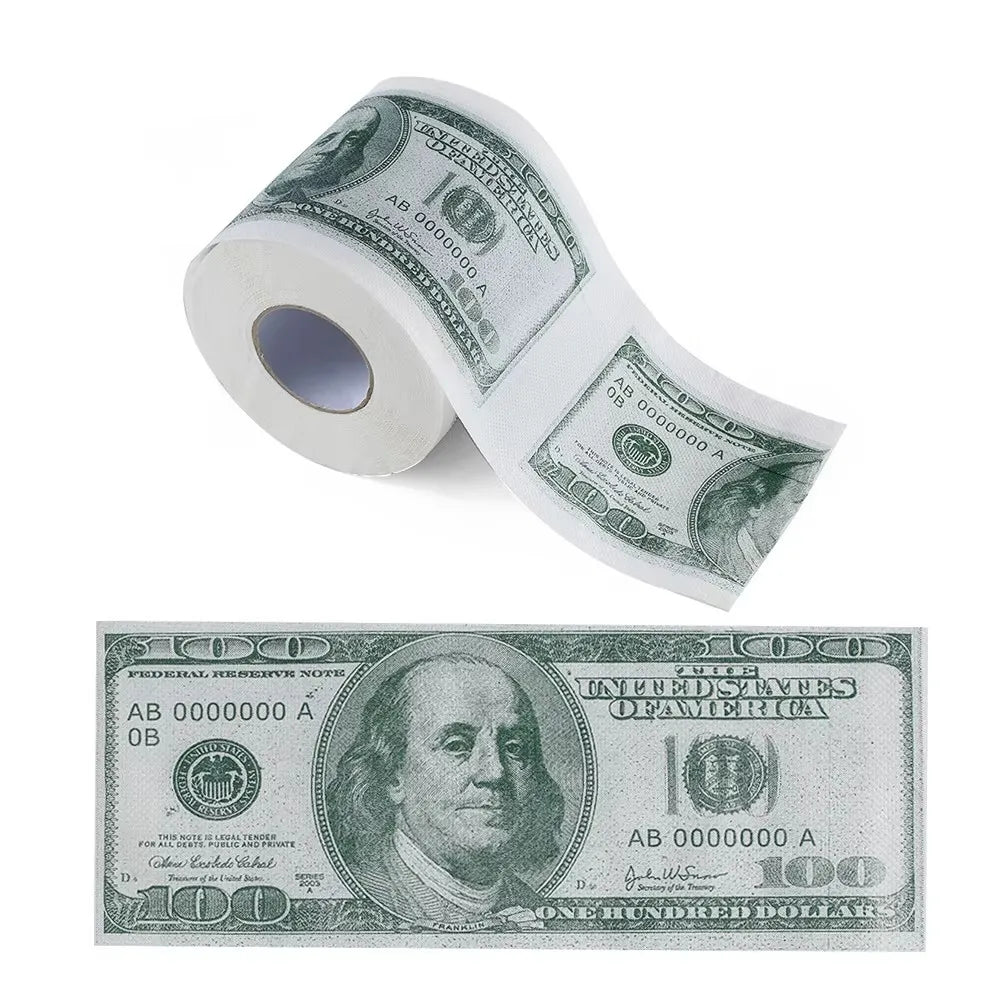 One Hundred Dollar Bill Toilet Paper Novelty Fun $100 TP Money Roll Gag Gift
